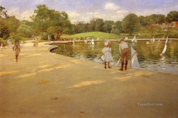 William Merritt Chase Painting - The Lake for Miniature Yachts aka Central Park William Merritt Chase